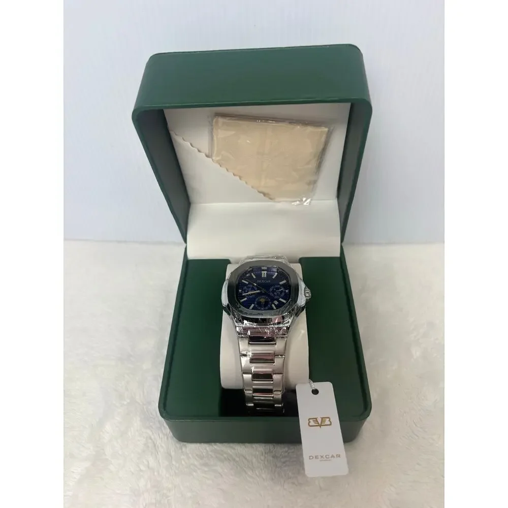 New Dexcar Men's Stainless Steel Watch - Silver & Blue